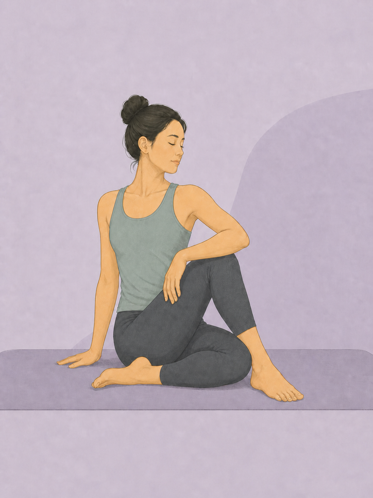 Seated spinal twist movement demonstration